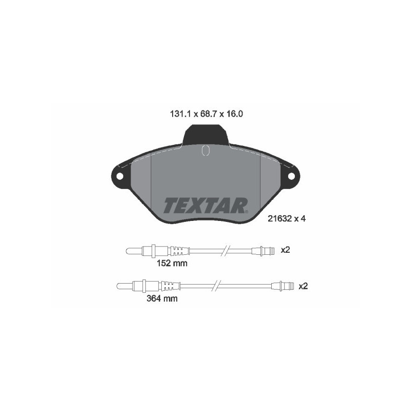 TEXTAR 2163201 Pastiglie freno anteriore per Citroen Xantia