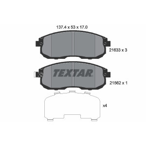 TEXTAR 2163301 Klocki hamulcowe przód dla Nissan Maxima Sentra
