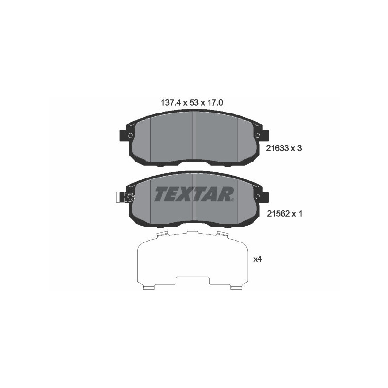 TEXTAR 2163301 Brake Pads Set Front for Nissan Maxima Sentra