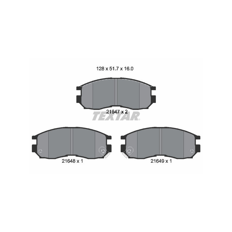 TEXTAR 2164701 Brake Pads Set Front for Galant Eclipse Persona Lancer Santamo FTO Satria Accord Colt