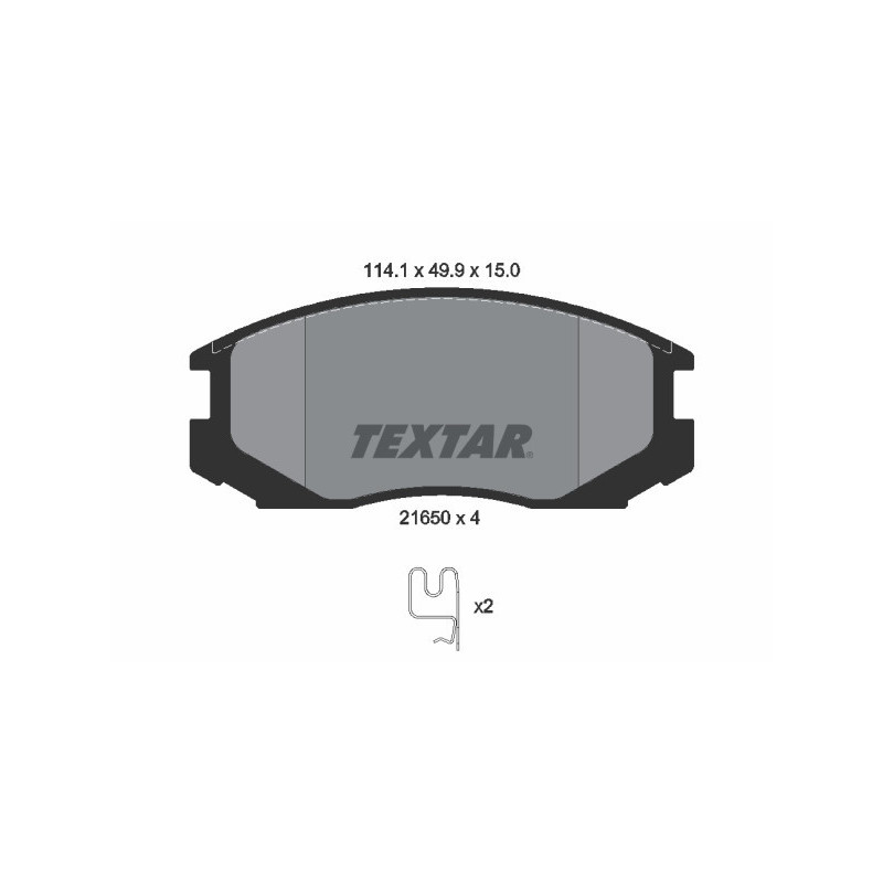 TEXTAR 2165001 Brzdové platničky predný pre Lancer Terios Colt Persona Saga Aeroback Extol