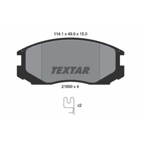 TEXTAR 2165001 Bremsbeläge Vorne für Lancer Terios Colt Persona Saga Aeroback Extol Gen-2