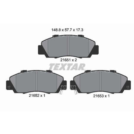 TEXTAR 2165101 Bremsbeläge Vorne für Accord NSX Integra 600 CR-V Civic Legend Odyssey HR-V