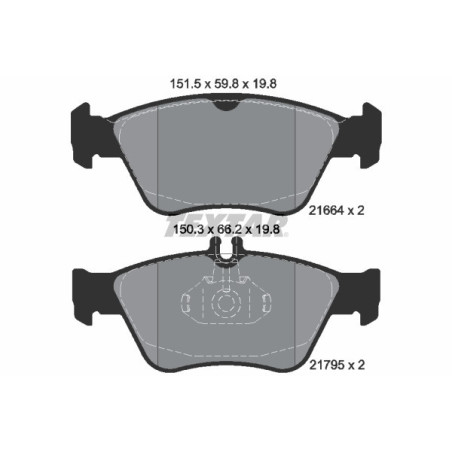 TEXTAR 2166404 Brzdové destičky přední pro Mercedes E C SLK CLK