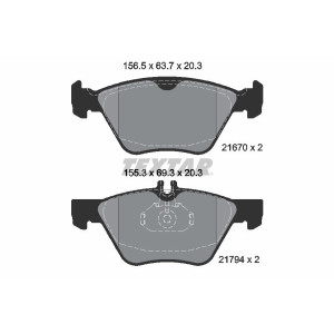 TEXTAR 2167001 Brzdové destičky přední pro E CLK Crossfire 124 S SLK