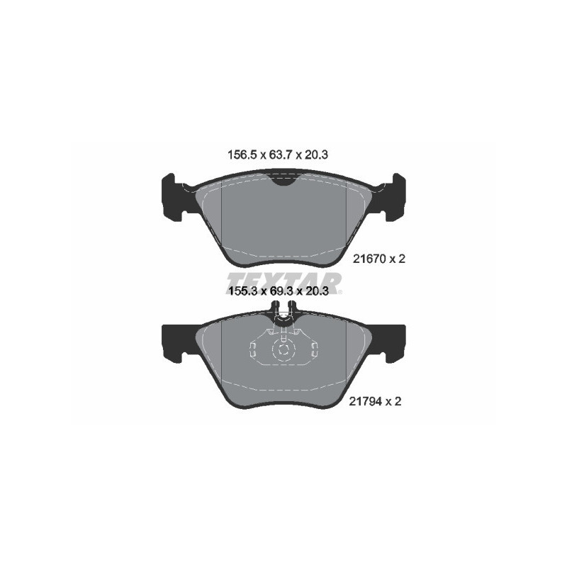 TEXTAR 2167001 Brake Pads Set Front for E CLK Crossfire 124 S SLK