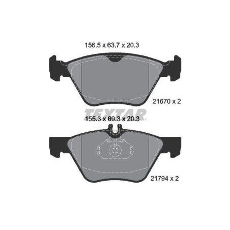 TEXTAR 2167001 Brzdové destičky přední pro E CLK Crossfire 124 S SLK
