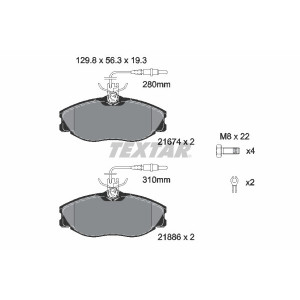 TEXTAR 2167403 Pastiglie freno anteriore per 406 Xsara 607 ZX