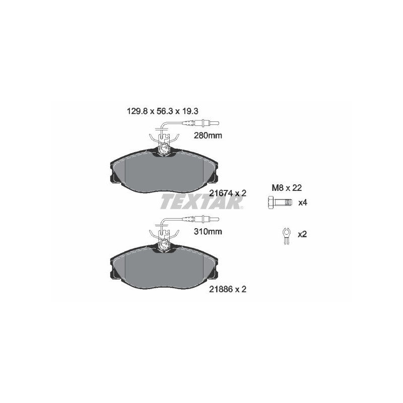 TEXTAR 2167403 Brzdové destičky přední pro 406 Xsara 607 ZX
