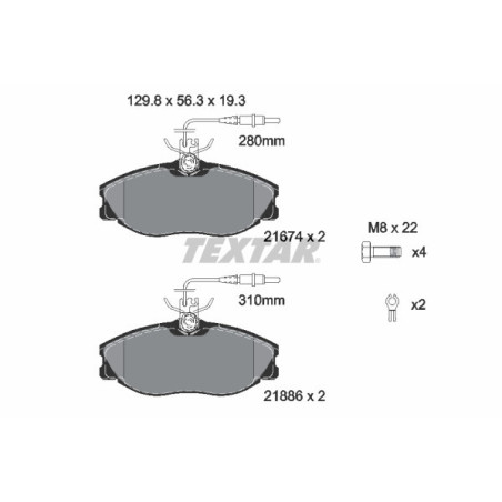 TEXTAR 2167403 Plaquettes de frein avant pour 406 Xsara 607 ZX