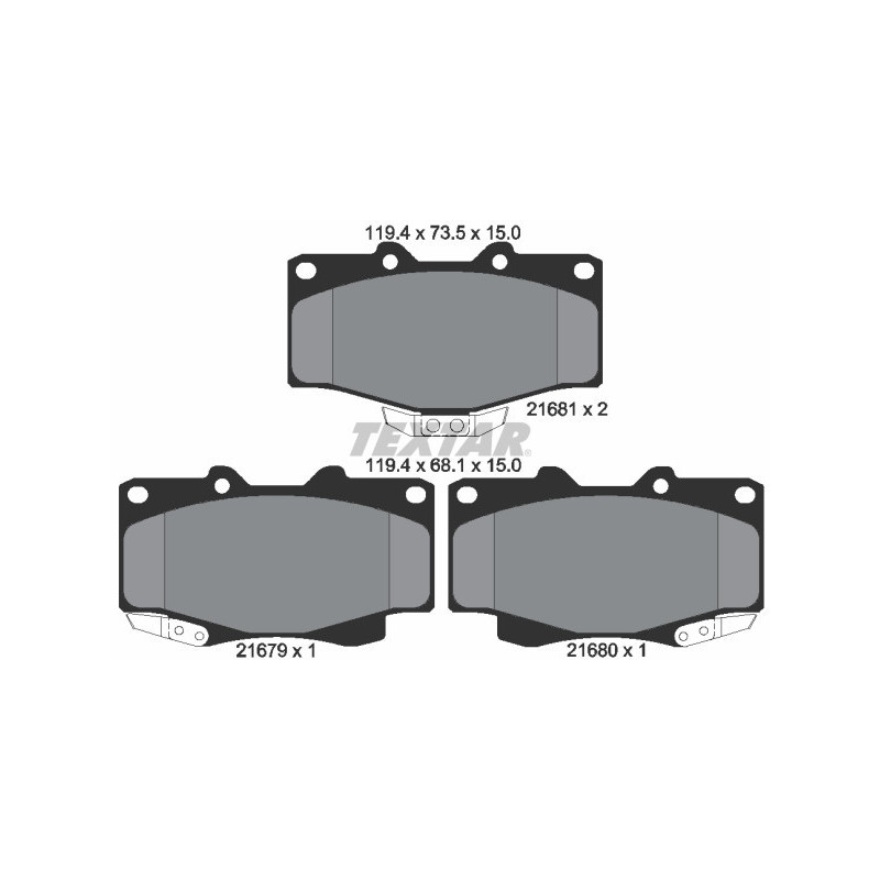 TEXTAR 2167901 Brake Pads Set Front for Hilux 4 Taro Tacoma