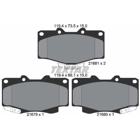 TEXTAR 2167901 Plaquettes de frein avant pour Hilux 4 Taro Tacoma