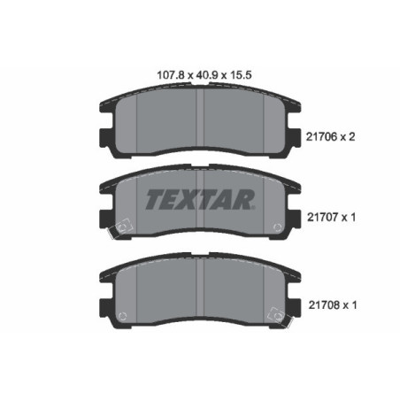 TEXTAR 2170602 Plaquettes de frein arrière pour Galant Eclipse Sebring PAJERO Santamo