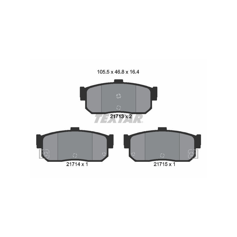 TEXTAR 2171301 Pastillas de freno trasero para Almera Maxima Primera Sunny 100 i30 Sentra