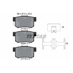 TEXTAR 2172001 Brake Pads Set Rear for SX4 Sedici Swift Civic