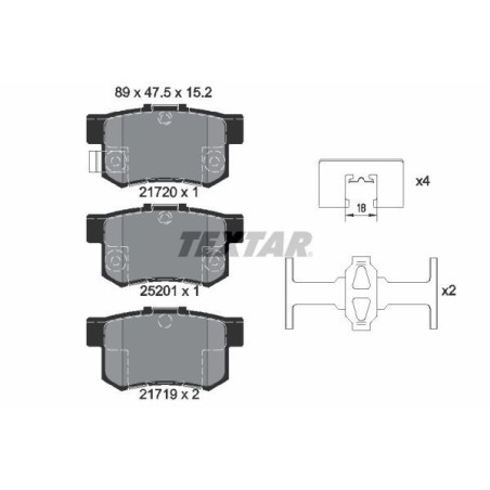TEXTAR 2172001 Brake Pads Set Rear for