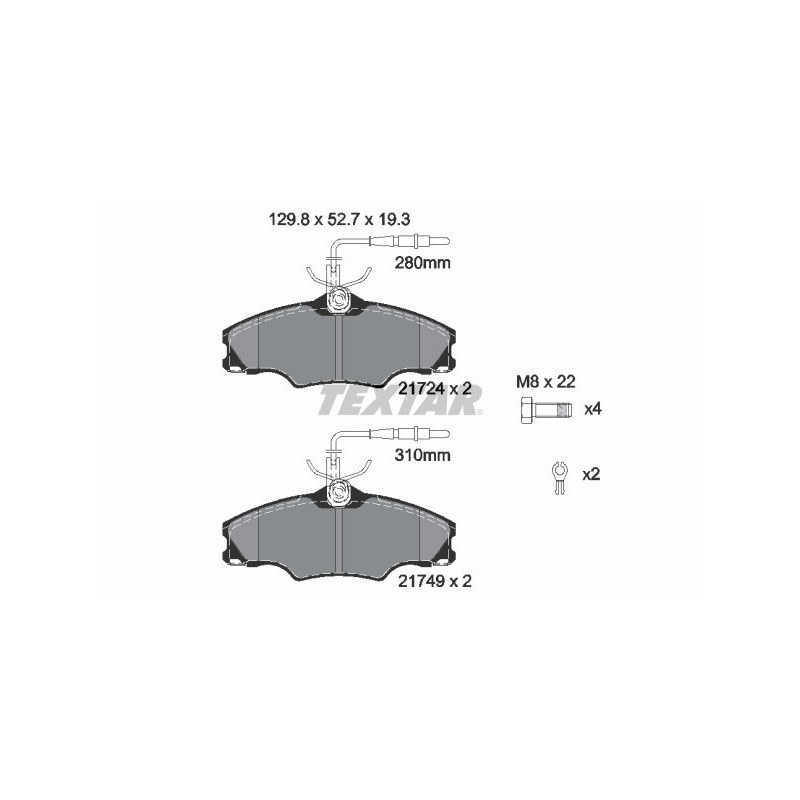 TEXTAR 2172402 Brzdové platničky predný pre Peugeot 406
