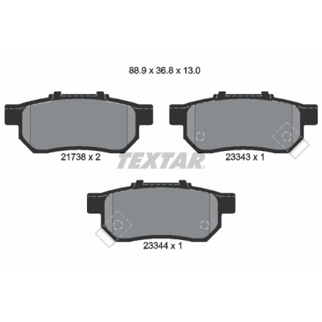 TEXTAR 2173801 Pastillas de freno trasero para Jazz Civic CRX City Integra