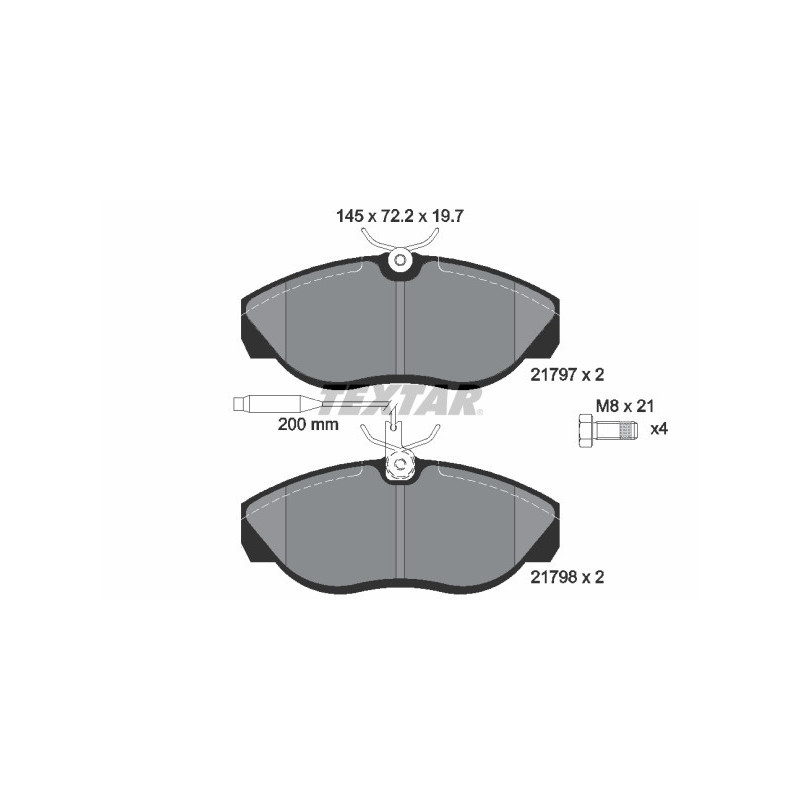 TEXTAR 2179701 Brzdové destičky přední pro Ducato Boxer JUMPER