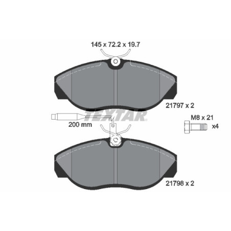 TEXTAR 2179701 Brzdové platničky predný pre Ducato Boxer JUMPER
