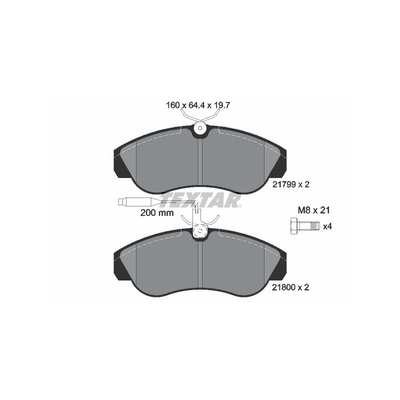 TEXTAR 2179901 Brzdové platničky predný pre Ducato Boxer JUMPER