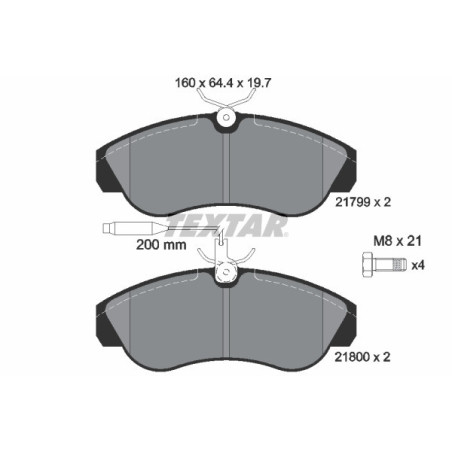 TEXTAR 2179901 Bremsbeläge Vorne für Ducato Boxer JUMPER