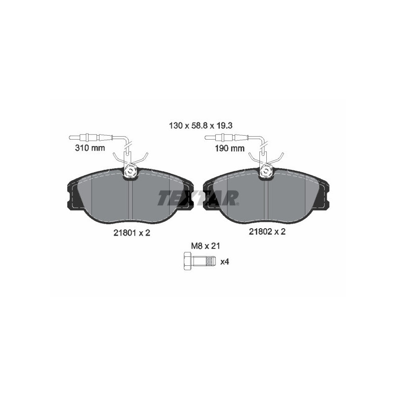 TEXTAR 2180101 Brake Pads Set Front for