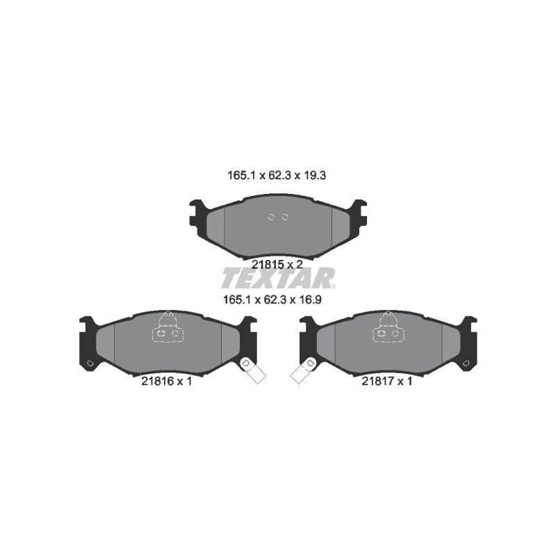 TEXTAR 2181501 Brzdové platničky predný pre Chrysler Voyager Saratoga