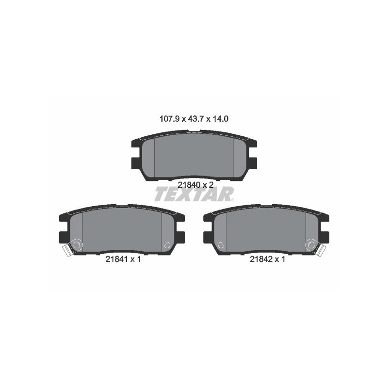 TEXTAR 2184002 Brzdové platničky zadný pre Mitsubishi PAJERO Delica