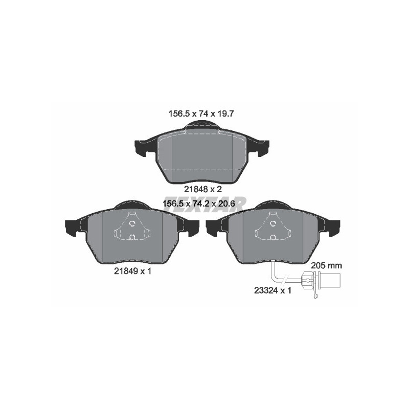 TEXTAR 2184903 Brake Pads Set Front for Sharan Alhambra Galaxy