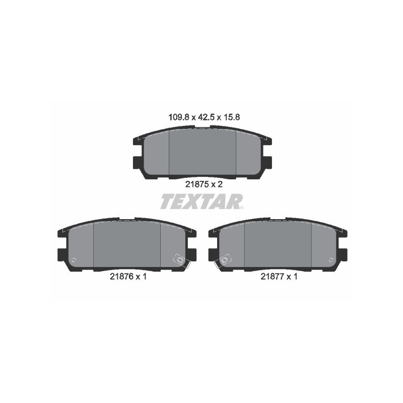 TEXTAR 2187501 Bremsbeläge Hinten für Frontera Trooper Monterey Hover H5 Passport TFR/TFS
