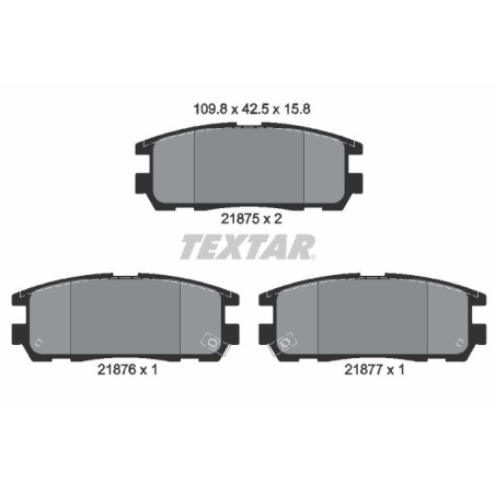 TEXTAR 2187501 Bremsbeläge Hinten für Frontera Trooper Monterey Hover H5 Passport TFR/TFS