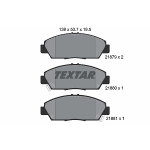 TEXTAR 2187901 Pastiglie freno anteriore per Accord 600 Prelude