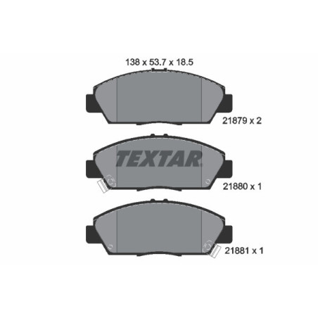 TEXTAR 2187901 Brake Pads Set Front for Accord 600 Prelude