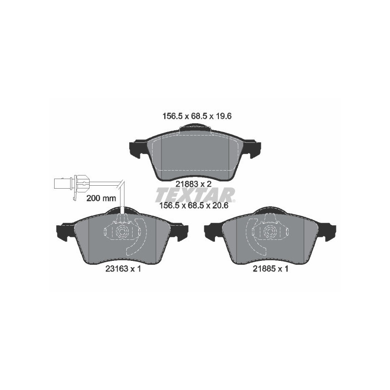 TEXTAR 2188501 Plaquettes de frein avant pour Transporter California Kombi