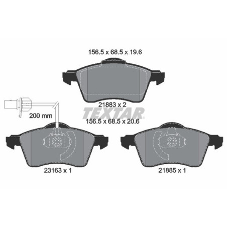 TEXTAR 2188501 Plaquettes de frein avant pour Transporter California Kombi