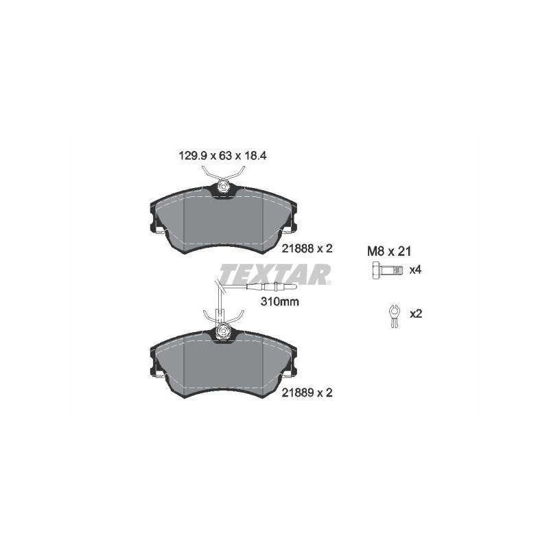 TEXTAR 2188801 Brake Pads Set Front for Renault Espace