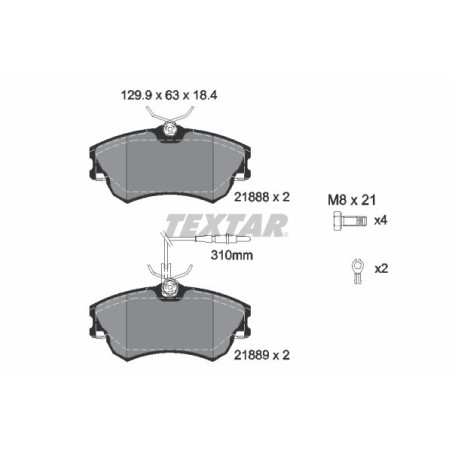 TEXTAR 2188801 Plaquettes de frein avant pour Renault Espace