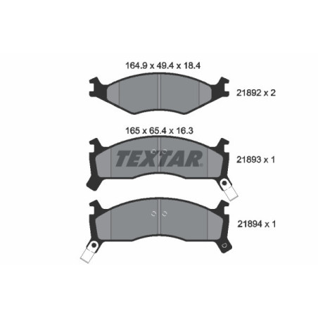 TEXTAR 2189202 Plaquettes de frein Avant pour