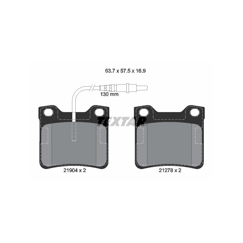 TEXTAR 2190403 Bremsbeläge Hinten für 605 Vito V 406