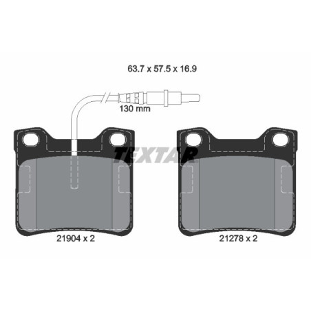 TEXTAR 2190403 Brake Pads Set Rear for 605 Vito V 406