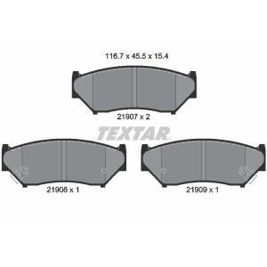 TEXTAR 2190701 Brzdové platničky predný pre Tracker Jimny Vitara