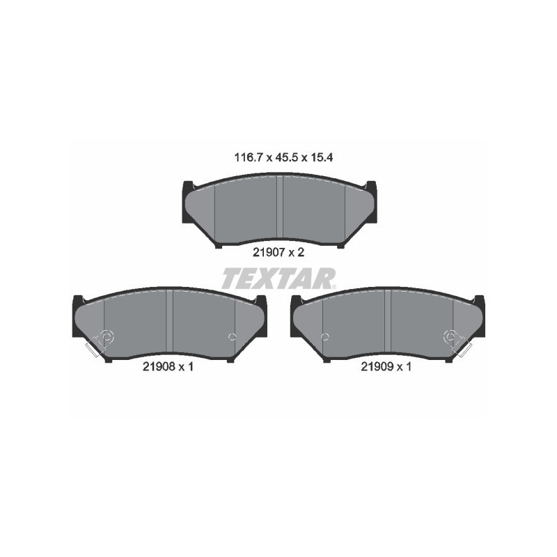 TEXTAR 2190701 Pastillas de freno delantero para Tracker Jimny Vitara