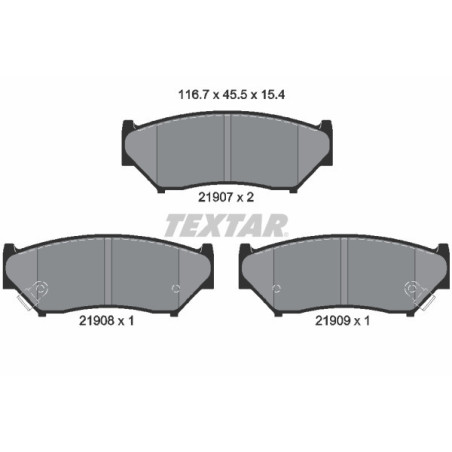TEXTAR 2190701 Brzdové platničky predný pre Tracker Jimny Vitara