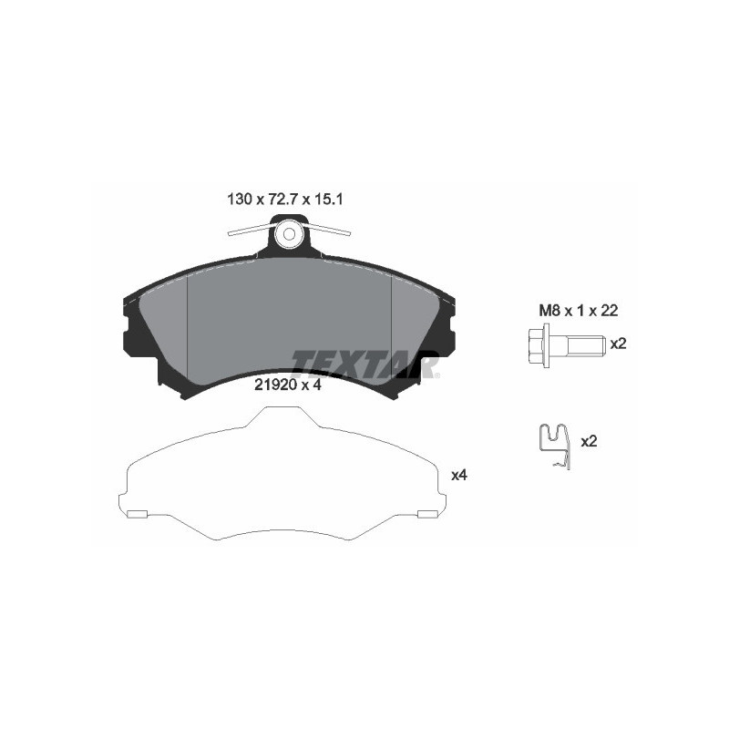 TEXTAR 2192001 Brake Pads Set Front for Carisma S40 V40 Colt Impian Jumbuck Persona