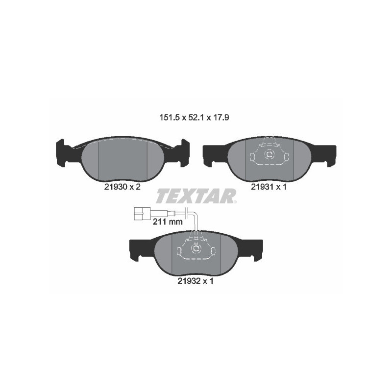 TEXTAR 2193002 Brake Pads Set Front for