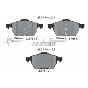 TEXTAR 2193801 Brzdové platničky predný pre A4 Passat A6