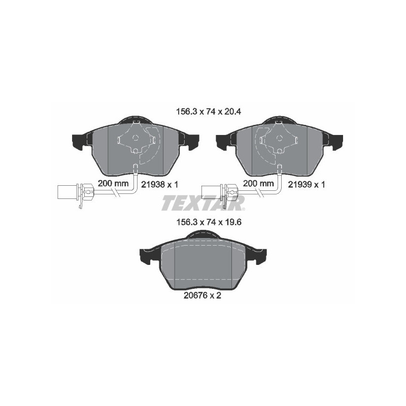TEXTAR 2193801 Brake Pads Set Front for A4 Passat A6