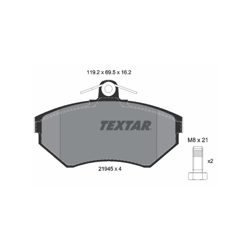 TEXTAR 2194502 Brake Pads Set Front for Golf Polo Caddy Cordoba Vento Inca Ibiza Toledo Lupo Arosa