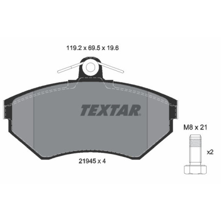 TEXTAR 2194503 Pastillas de freno delantero para A4 Passat